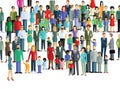 Large crowd of diverse people Royalty Free Stock Photo