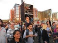 Large Crowd at the Free Music Concert at the Wharf Royalty Free Stock Photo