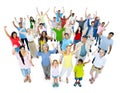 Large Crowd of People Cheering Royalty Free Stock Photo