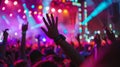 Crowd of People With Raised Hands at Concert Royalty Free Stock Photo