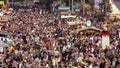 A large crowd of People at the Oktoberfest - Munich Beer Festival