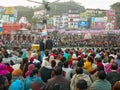 A large crowd of pilgrims in Haridwar Royalty Free Stock Photo