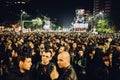 Large crowd of protesters