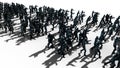 A large crowd of zombies. Apocalypse, halloween concept. isolate on white. 3d rendering. Royalty Free Stock Photo