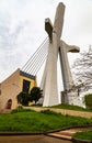 The large Crucifix which is the face of St. Paul`s Cathedral Abidjan Ivory Coast.