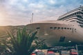 A large cruise liner in Kotor, Montenegro Royalty Free Stock Photo