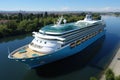 Large cruise liner ship aerial top view Royalty Free Stock Photo