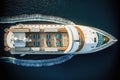 Large cruise liner ship front bow aerial top view. Generative AI Royalty Free Stock Photo