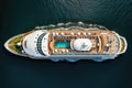 Large cruise liner ship front bow aerial top view. Generative AI Royalty Free Stock Photo