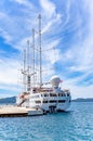 A large cruise sailing ship in the port on the embankment of the city of Zadar. Royalty Free Stock Photo