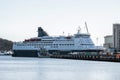 Cruise ship anchored at harbor Royalty Free Stock Photo