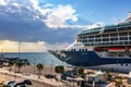 Large cruise ship anchored at the port Royalty Free Stock Photo