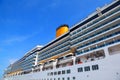 Large cruise ship with balcony