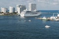 Large cruise ship leaving home port Fort Lauderdale Royalty Free Stock Photo