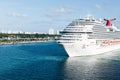 Large Cruise Ship in Miami on a clear blue day