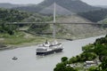 Large cruise ship passing under Panama's Centennial Bridge