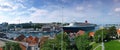 Large cruise ship in port