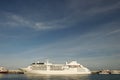 Large cruise ship in the port of Yalta, Crimea, Ukraine. June 2011 Royalty Free Stock Photo