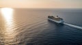 Large Cruise ship sailing across The Mediterranean sea, generativ ai