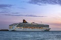 Large cruise ship Superstar Virgo from the Star Cruises company docked at Station Pier, Melbourne, Australia