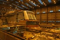 Cruise ship building at Meyer Werft shipyard in Papenburg, Germany