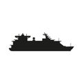 Large cruise ship, vector image in flat style Royalty Free Stock Photo