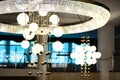 Large crystal chandelier in the hall Royalty Free Stock Photo