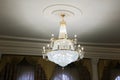 large crystal chandelier in the hall Royalty Free Stock Photo