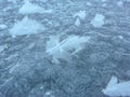 Large crystals on the ice of Lake Baikal Royalty Free Stock Photo