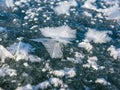 Large crystals on the ice of Lake Baikal Royalty Free Stock Photo