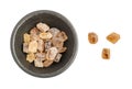 Large Crystals of Natural Cane Sugar or Brown Lump Caramelized Saccharose