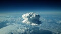 Large Cumulonimbus Cloud Over a Sea of Clouds Aerial View Royalty Free Stock Photo