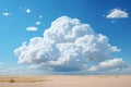 A Large Cumulus Cloud Over The Desert, A Beautiful Landscape With Blue Sky As An Abstract Summer Background