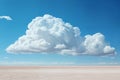 A Large Cumulus Cloud Over The Desert, A Beautiful Landscape With Blue Sky As An Abstract Summer Background
