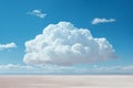 a large cumulus cloud over the desert, a beautiful landscape with blue sky as an abstract summer background Royalty Free Stock Photo