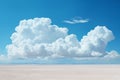 a large cumulus cloud over the desert, a beautiful landscape with blue sky as an abstract summer background Royalty Free Stock Photo