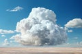 a large cumulus cloud over the desert, a beautiful landscape with blue sky as an abstract summer background Royalty Free Stock Photo