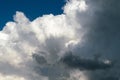 Large Cumulus clouds and dark rain clouds.