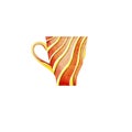 Cup with wavy stripes. Watercolor illustration. Royalty Free Stock Photo