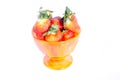 A large cup of red sweet fresh strawberry`s Royalty Free Stock Photo