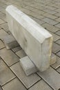Large curb stone is made of concrete