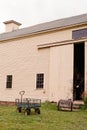 Large dairy barn and garden cart at historic Spencer Pierce Little farm 2