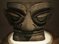 Large Dark Bronze Mask Statue Sanxingdui Sichuan Royalty Free Stock Photo