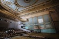 Large dark hall of old abandoned cinema theater Royalty Free Stock Photo