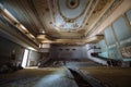 Large dark hall of old abandoned cinema theater Royalty Free Stock Photo