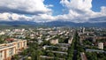 Large dark white clouds over the city of Almaty Royalty Free Stock Photo