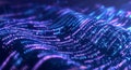 Large Data Cyber Strings. A 3D depiction of wavy lines in an information code field. Data flow cyber concept. Coding and Royalty Free Stock Photo