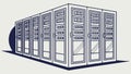 Large Data Server Racks, Digital Infrastructure and Hosting, vector design Generative AI Royalty Free Stock Photo