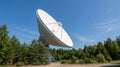 Large Deep Space Antenna Dish Pointing at Blue Sky Royalty Free Stock Photo
