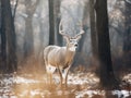 Large deer buck in woods